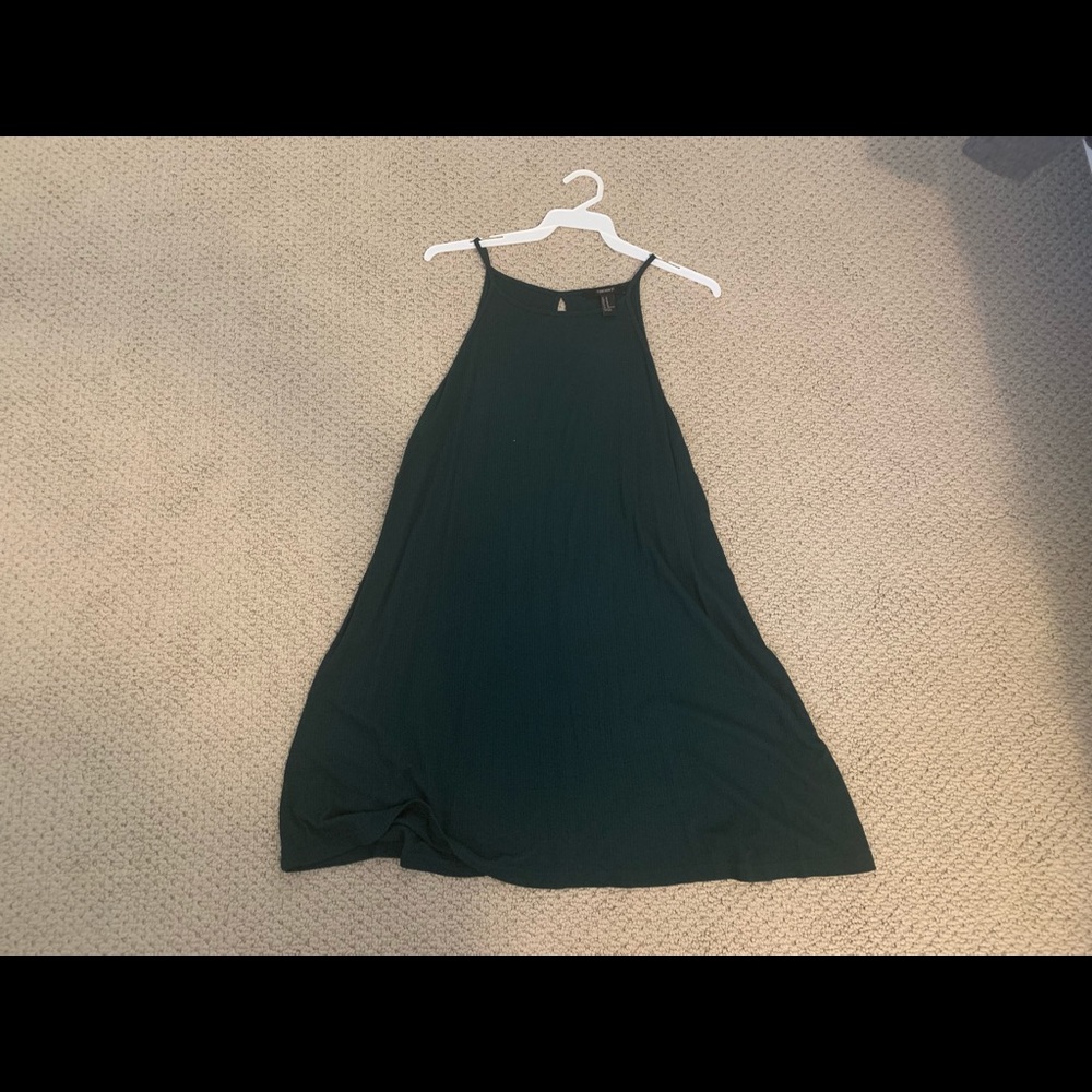 green halter dress